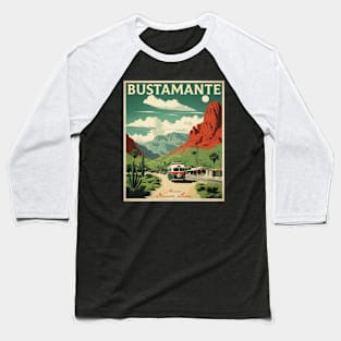 Bustamante Nuevo Leon Mexico Tourism Travel Vintage Baseball T-Shirt